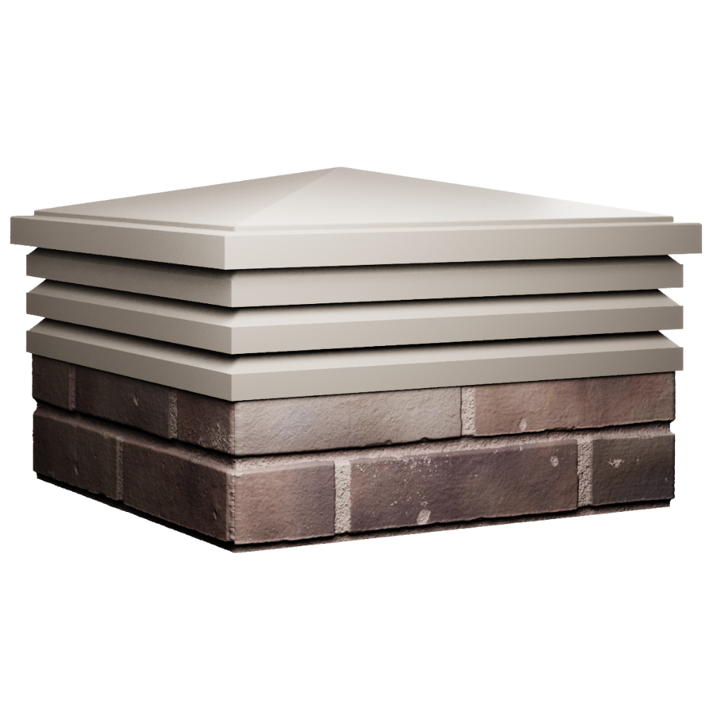 Колпак Zking Бона ХайТек Бежевый на столб 2х2 кирпича (513х513мм) в Архангельске фото