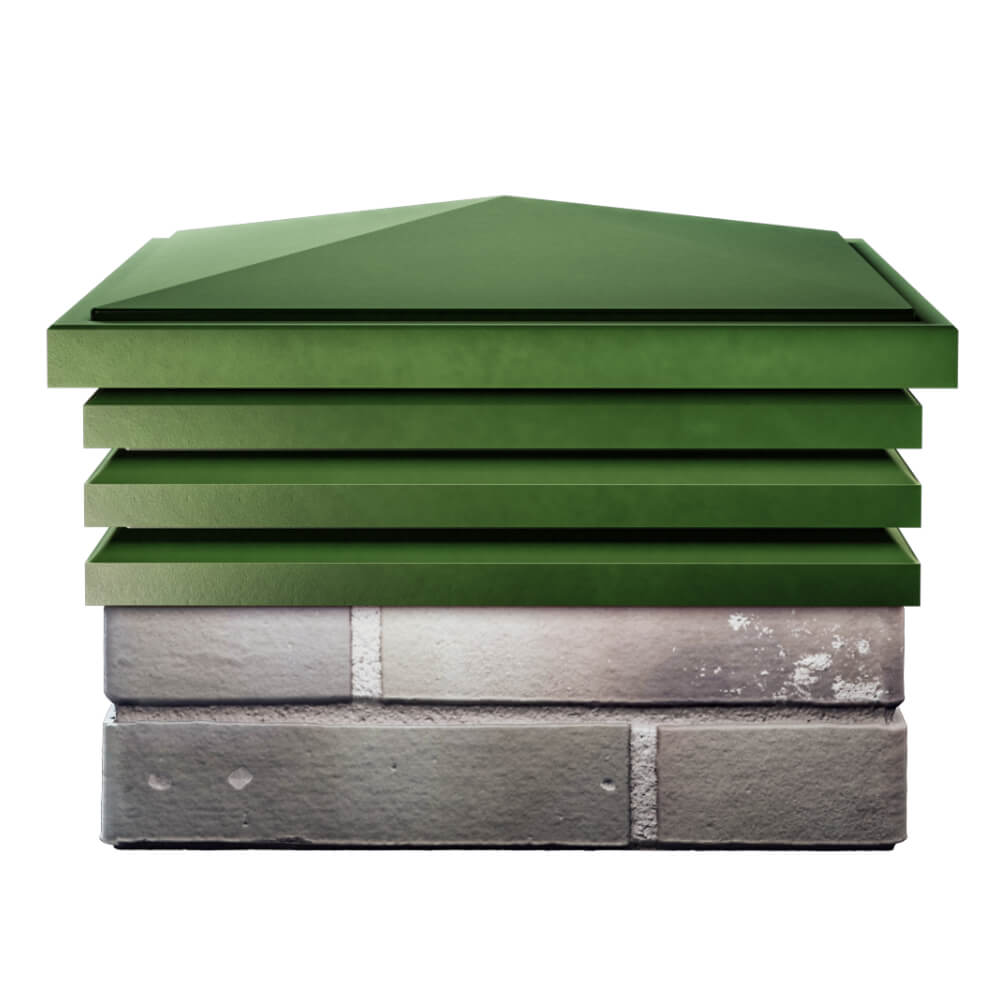 Колпак Zking Бона ХайТек Зеленый на столб 1.5х1.5 кирпича (385х385мм) Архангельск фото