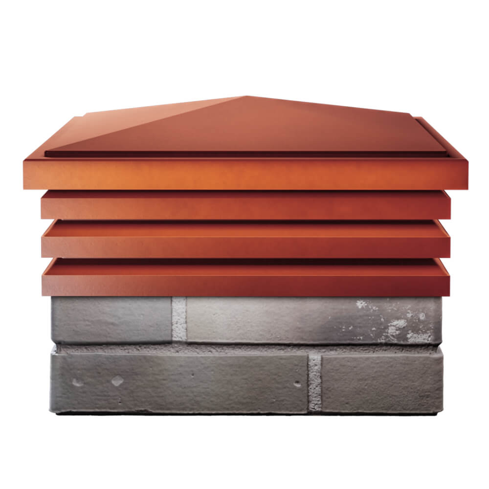 Колпак Zking Бона ХайТек Красный на столб 1.5х1.5 кирпича (385х385мм) Архангельск фото