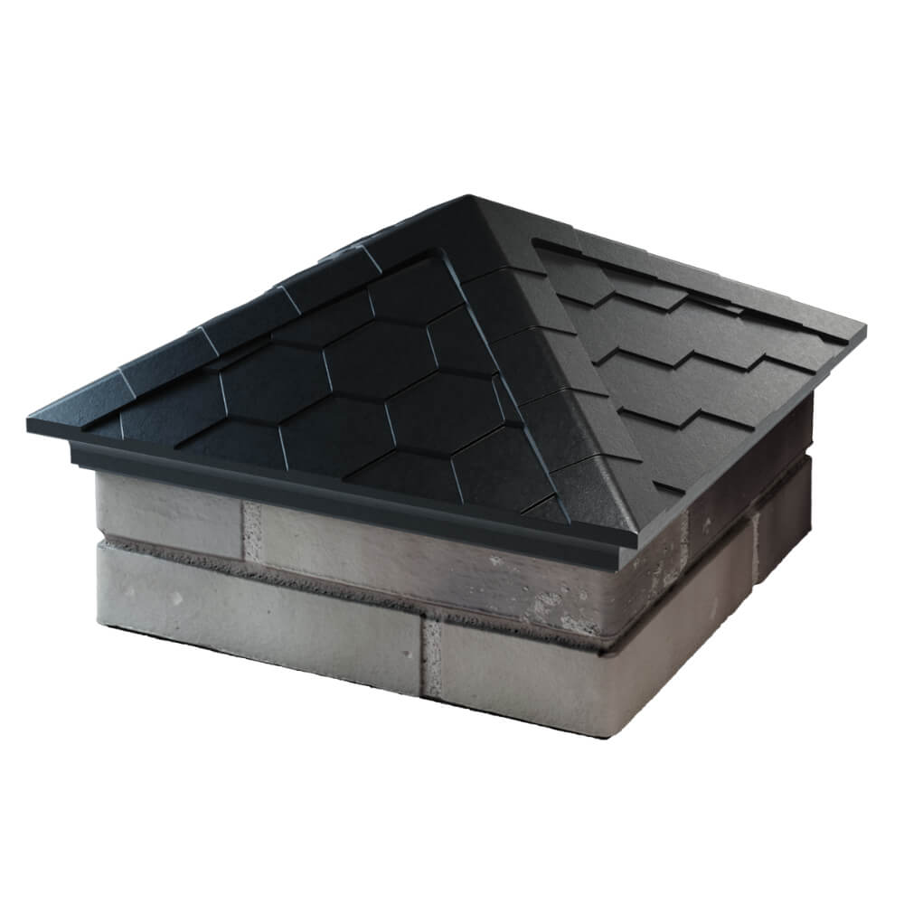 Колпак Zking Эверест Черный на столб 1.5х1.5 кирпича (390х390мм) в Архангельске фото