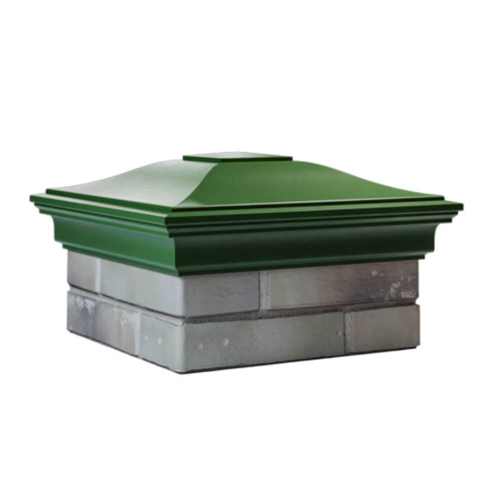 Колпак Zking Монблан Зеленый на столб 1.5х1.5 еврокирпича 0.7НФ (355х355мм) в Архангельске фото