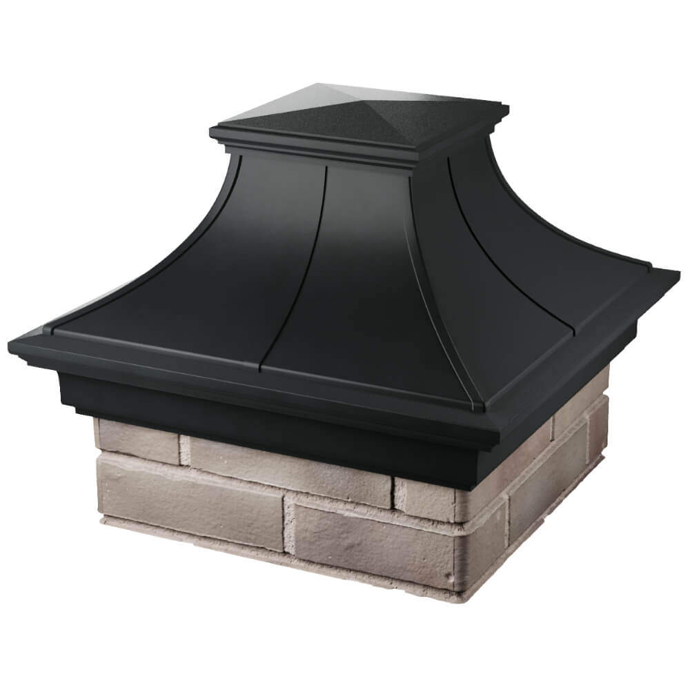 Колпак Zking Монблан Премиум Черный на столб 1.5х1.5 кирпича (385х385мм) в Архангельске фото