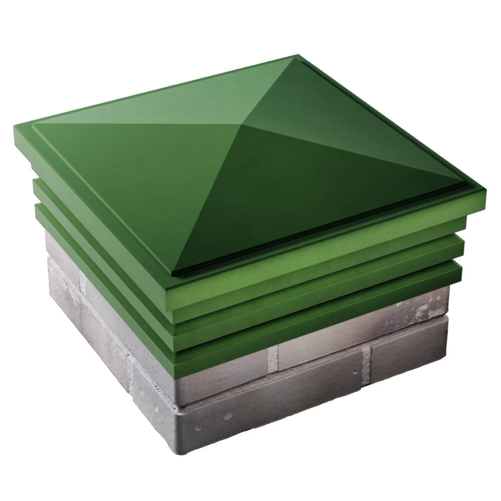 Колпак Zking Бона ХайТек Зеленый на столб 1.5х1.5 кирпича (385х385мм) в Архангельске фото