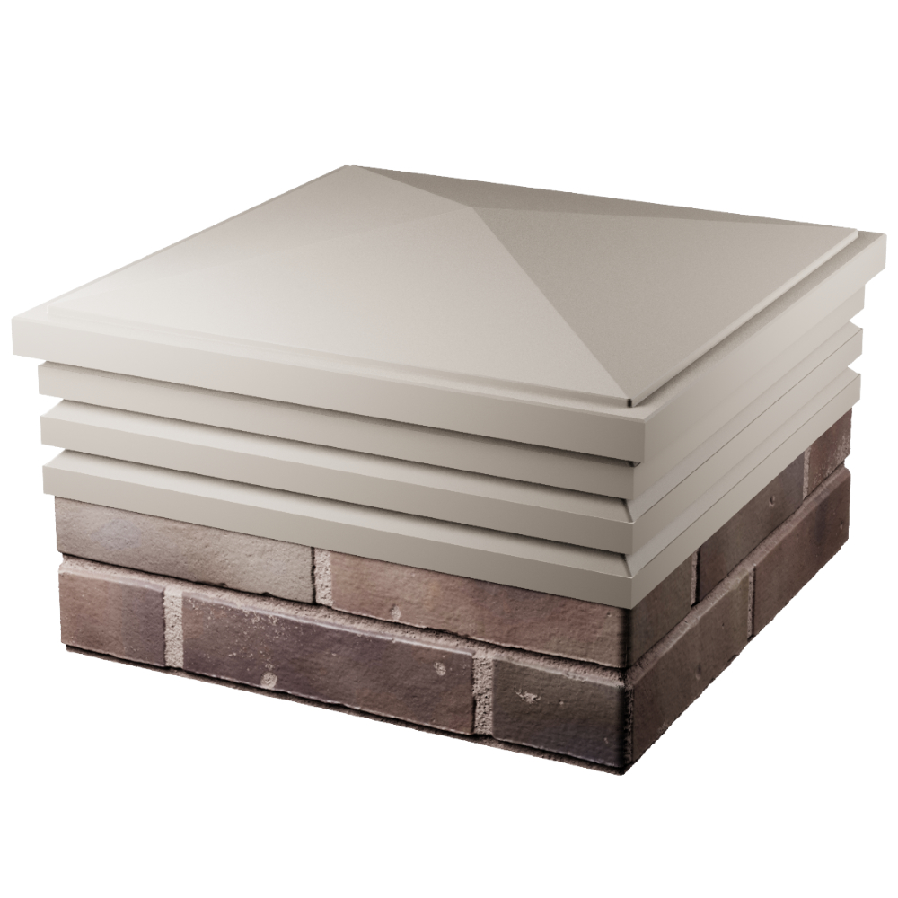 Колпак Zking Бона ХайТек Бежевый на столб 2х2 кирпича (513х513мм) в Архангельске фото