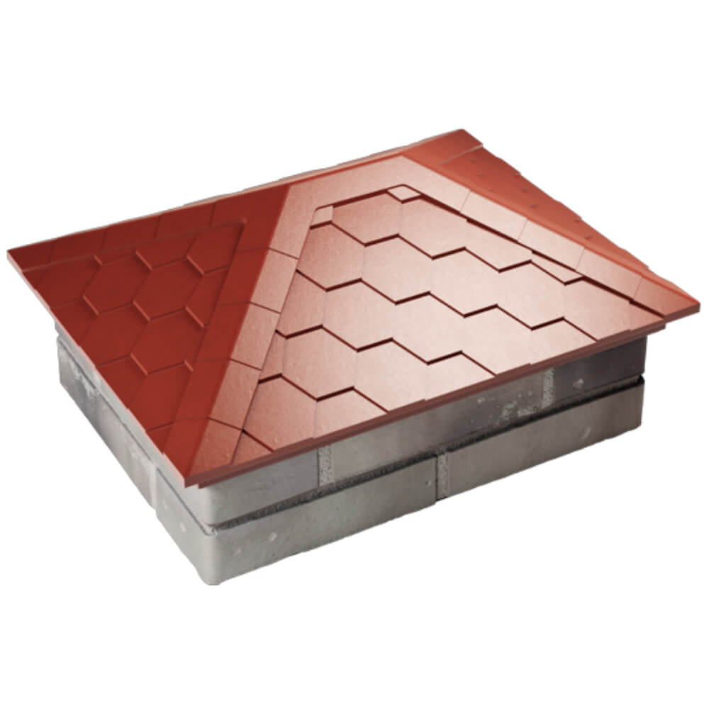 Колпак Zking Эверест Красный на столб 2х1.5 кирпича (520х390мм) Архангельск фото