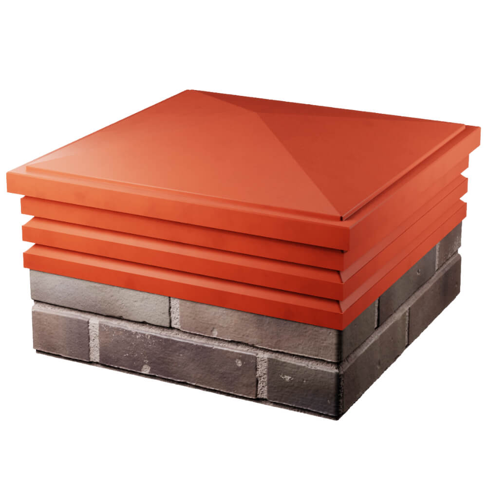 Колпак Zking Бона ХайТек Красный на столб 2х2 кирпича (513х513мм) в Архангельске фото