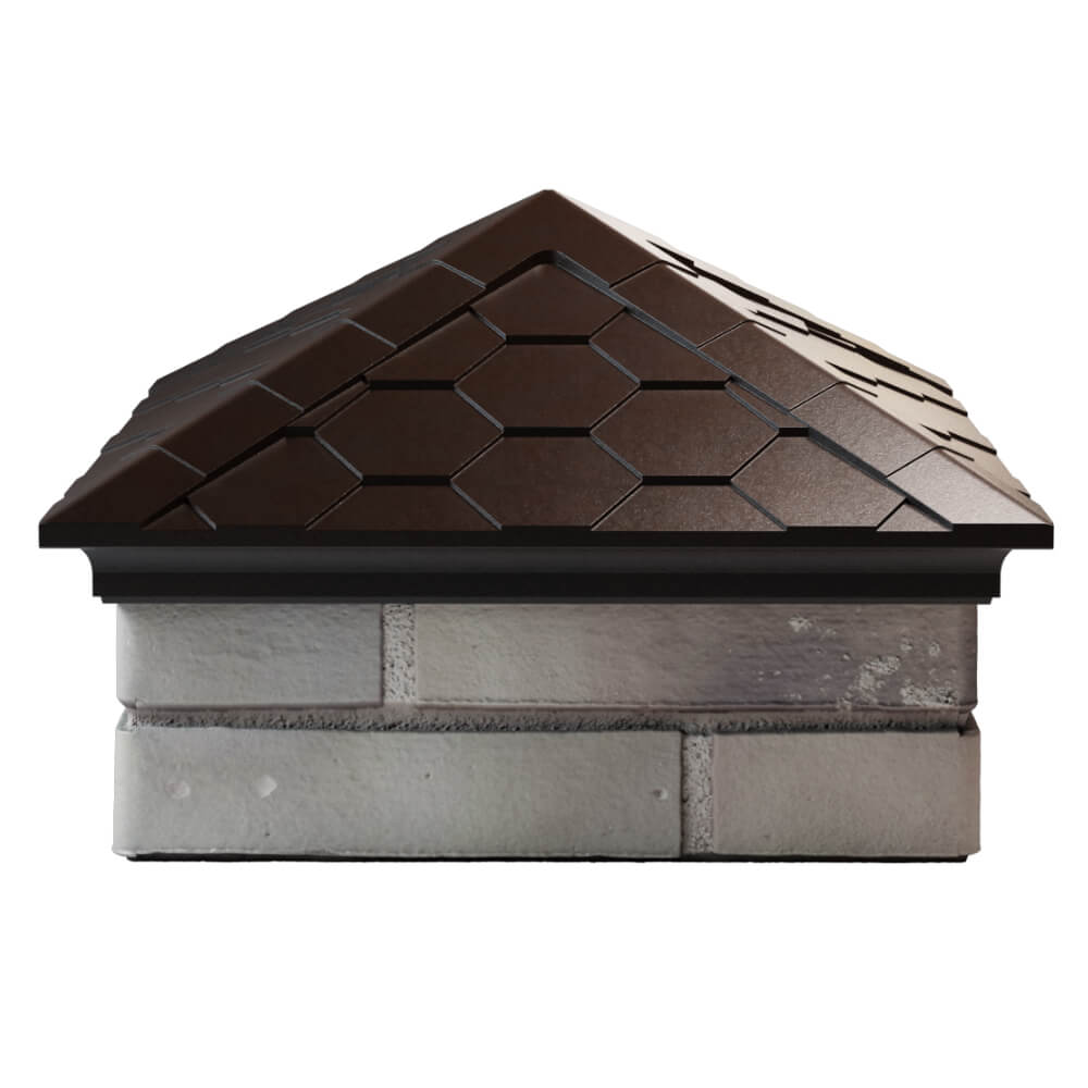 Колпак Zking Эверест Коричневый на столб 1.5х1.5 кирпича (390х390мм) Архангельск фото