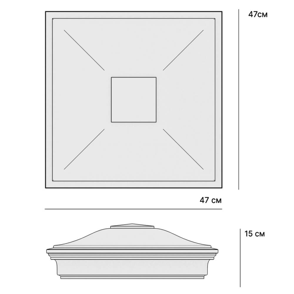 Колпак Zking Монблан Красный на столб 1.5х1.5 кирпича (385х385мм) в Архангельске фото