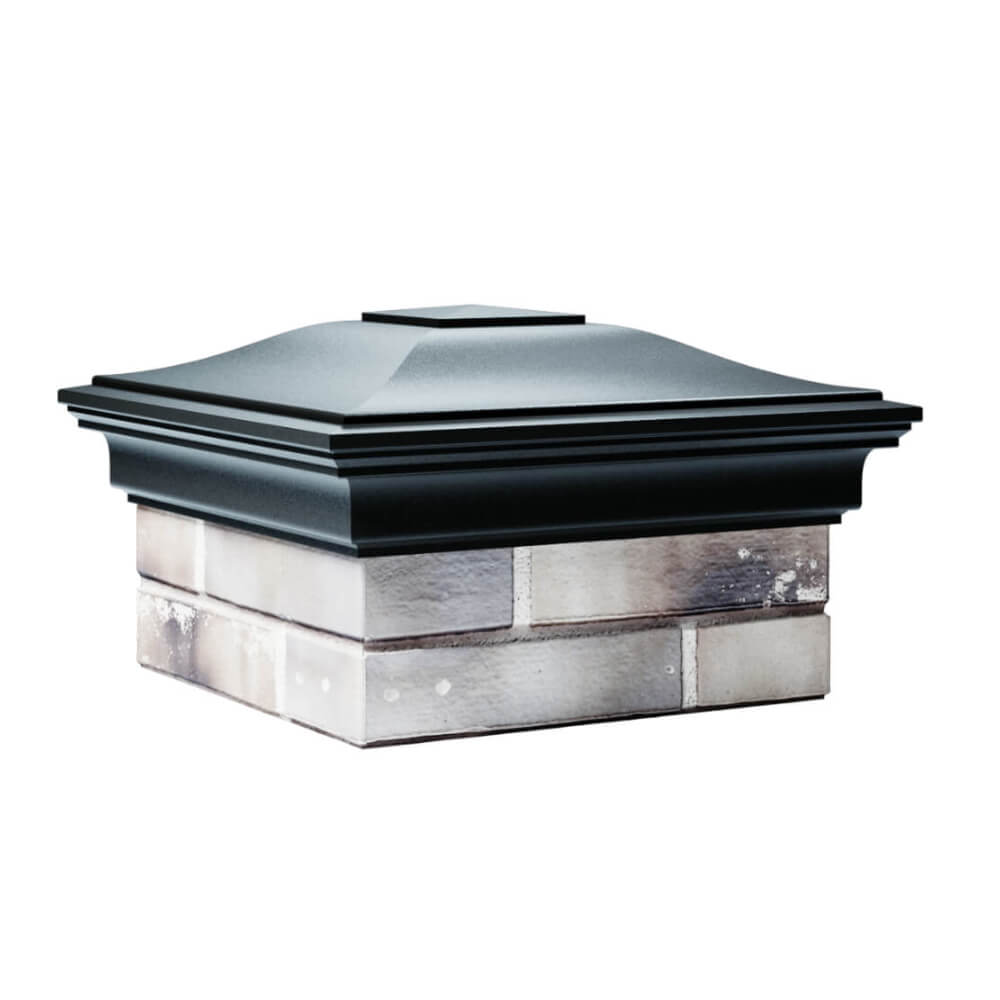 Колпак Zking Монблан Черный на столб 1.5х1.5 еврокирпича 0.7НФ (355х355мм) в Архангельске фото