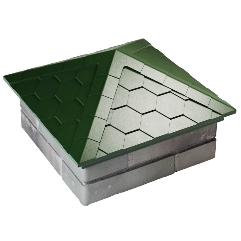 Колпак Zking Эверест Зеленый на столб 1.5х1.5 кирпича (390х390мм) в Архангельске фото