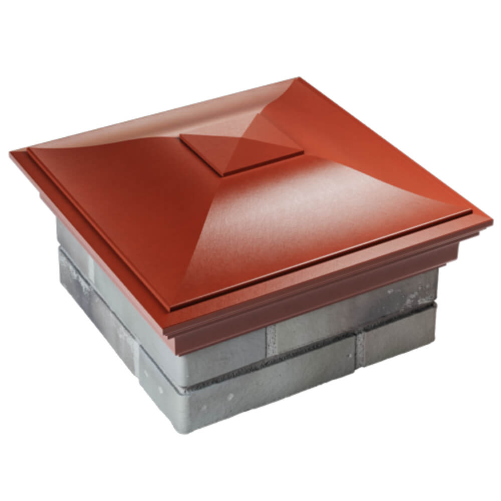 Колпак Zking Монблан Красный на столб 1.5х1.5 кирпича (385х385мм) в Архангельске фото