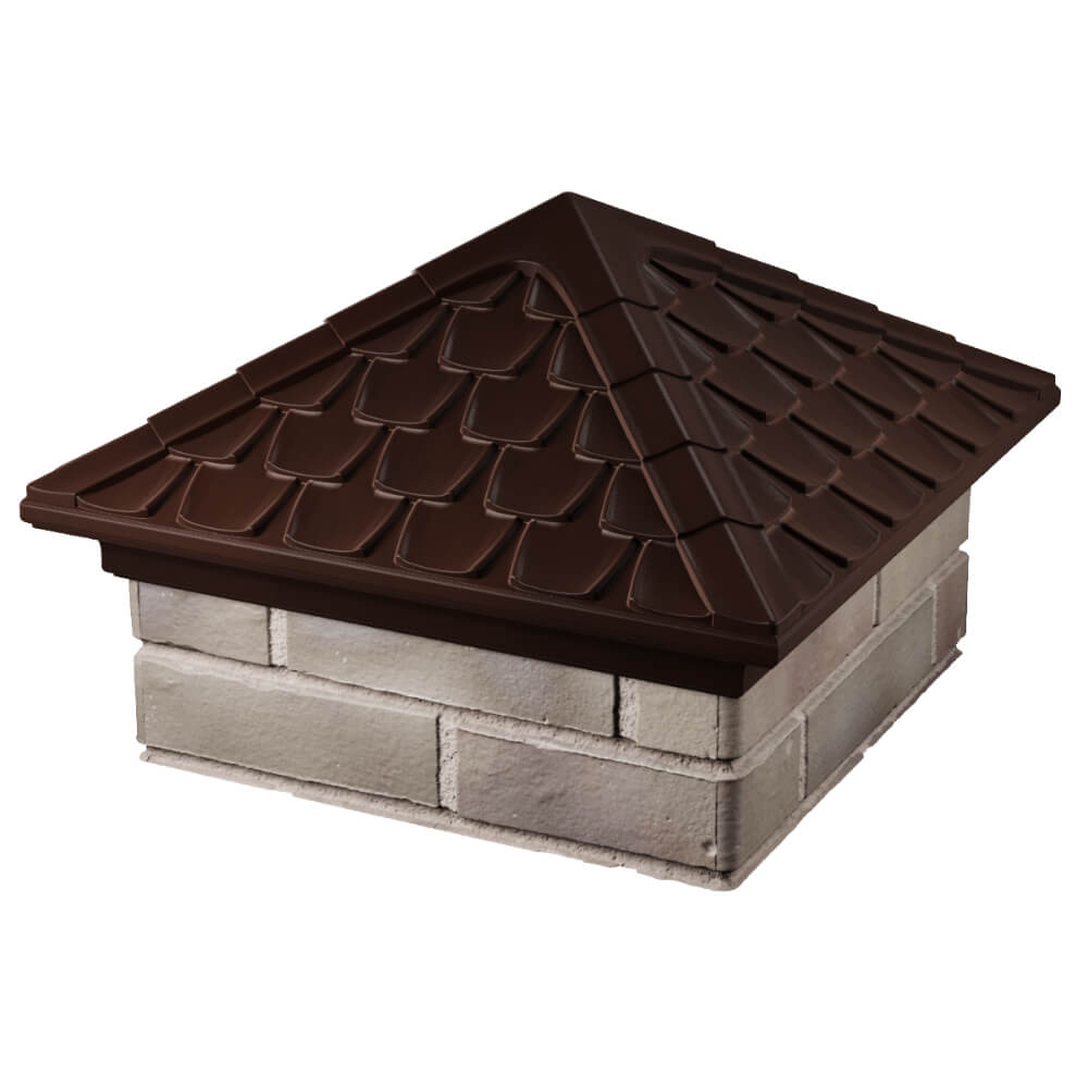 Колпак Zking Эльбрус Коричневый на столб 1.5х1.5 кирпича (385х385мм) в Архангельске фото