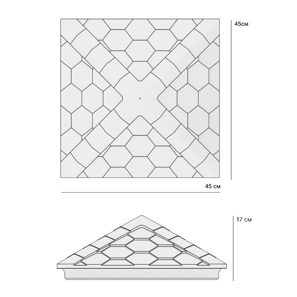 Колпак Zking Эверест Черный на столб 1.5х1.5 кирпича (390х390мм) в Архангельске фото