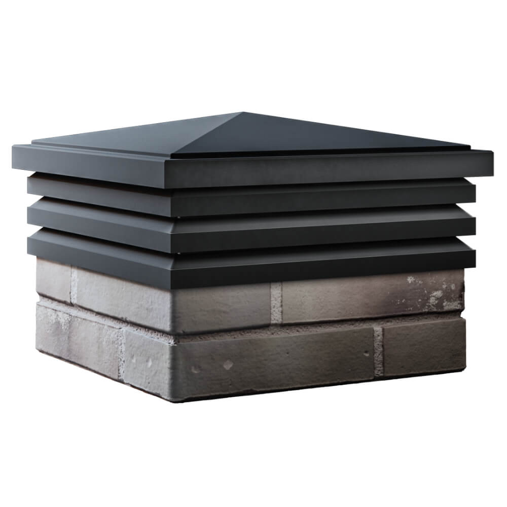 Колпак Zking Бона ХайТек Черный на столб 1.5х1.5 кирпича (385х385мм) в Архангельске фото