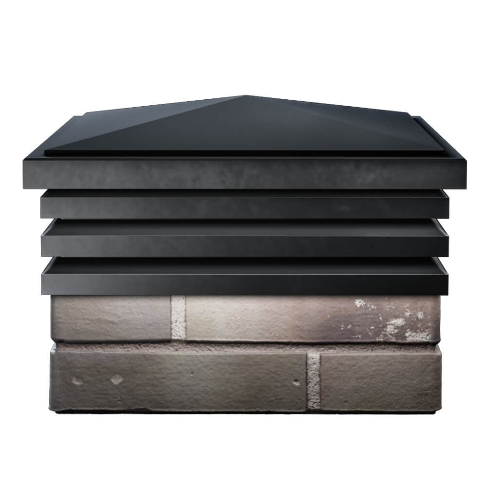 Колпак Zking Бона ХайТек Черный на столб 1.5х1.5 кирпича (385х385мм) Архангельск фото