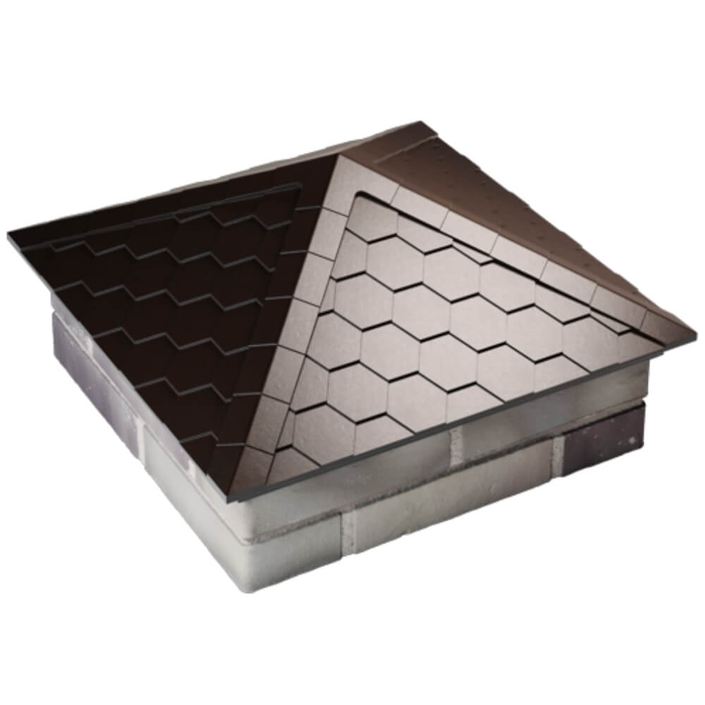 Колпак Zking Эверест Коричневый на столб 2х2 кирпича (535х535мм) Архангельск фото