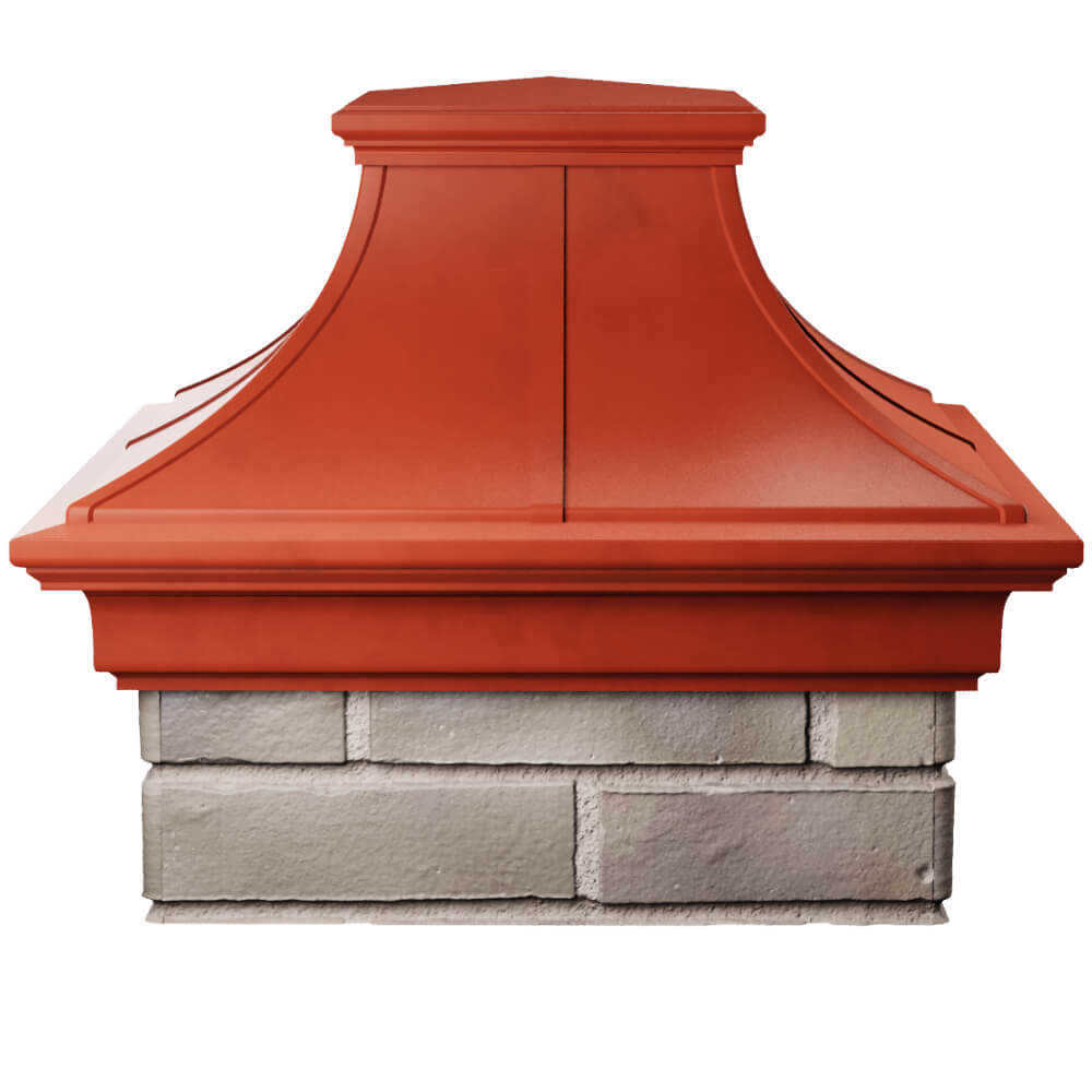 Колпак Zking Монблан Премиум Красный на столб 1.5х1.5 кирпича (385х385мм) Архангельск фото