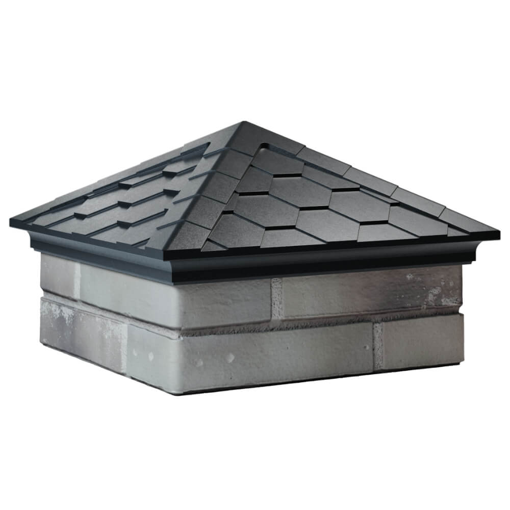 Колпак Zking Эверест Черный на столб 1.5х1.5 кирпича (390х390мм) в Архангельске фото