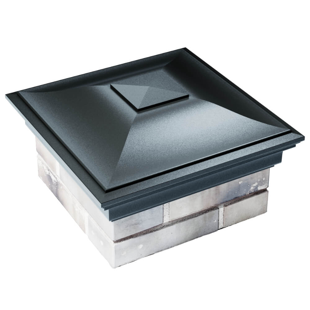 Колпак Zking Монблан Черный на столб 1.5х1.5 кирпича (385х385мм) в Архангельске фото