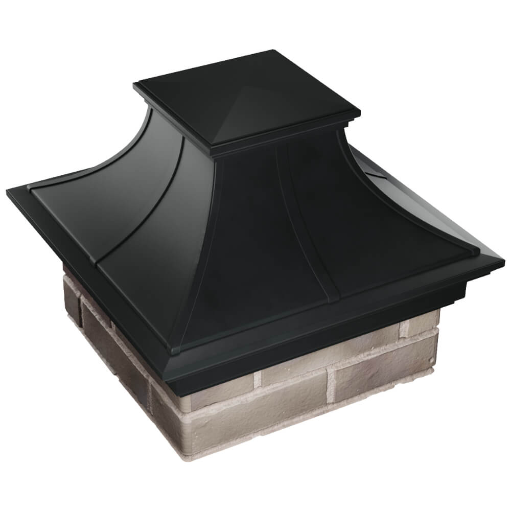 Колпак Zking Монблан Премиум Черный на столб 1.5х1.5 кирпича (385х385мм) в Архангельске фото