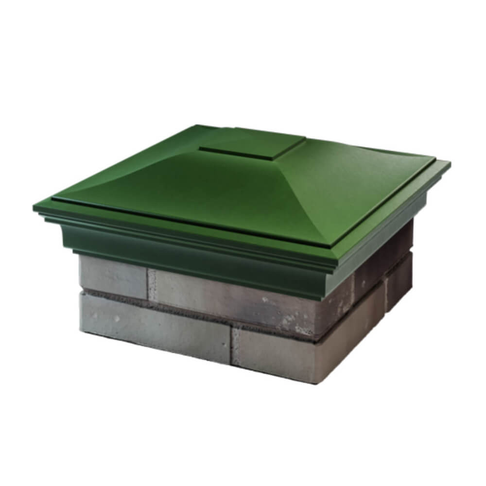 Колпак Zking Монблан Зеленый на столб 1.5х1.5 еврокирпича 0.7НФ (355х355мм) в Архангельске фото