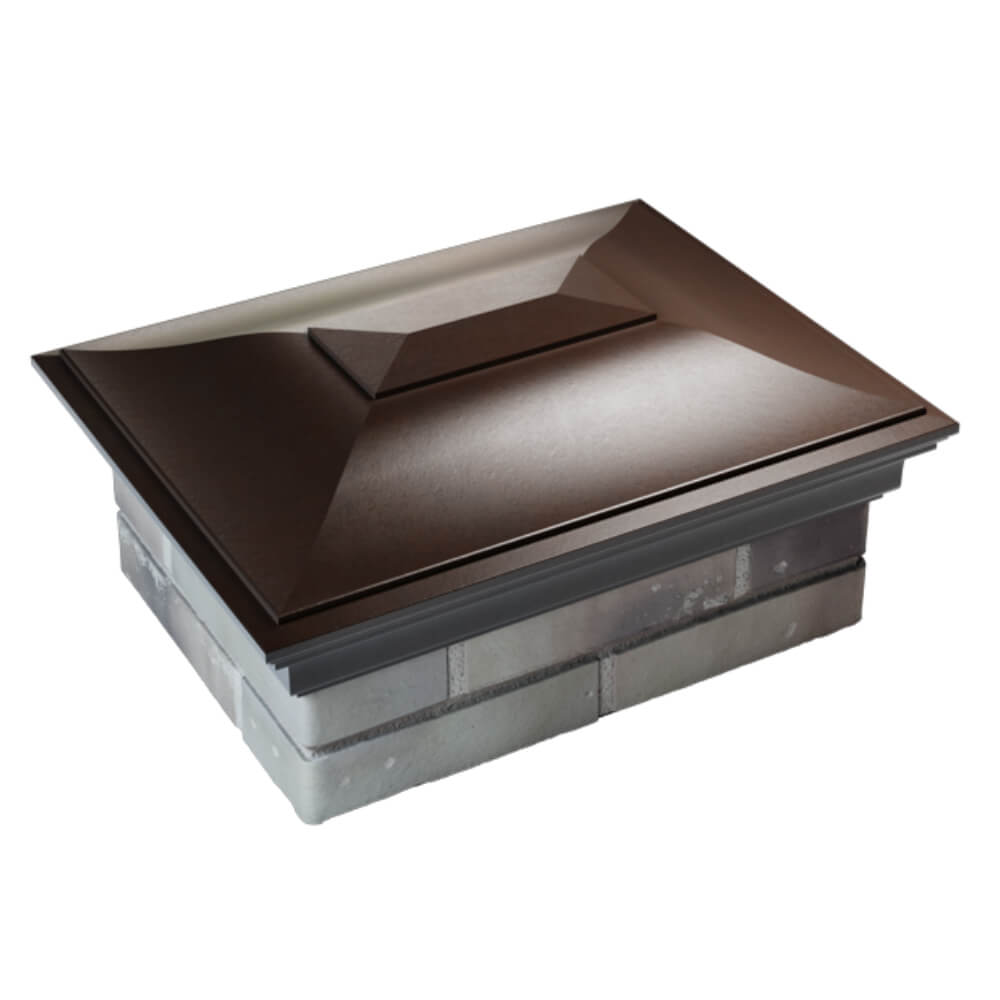 Колпак Zking Монблан Коричневый на столб 2х1.5 кирпича (515х385мм) Архангельск фото