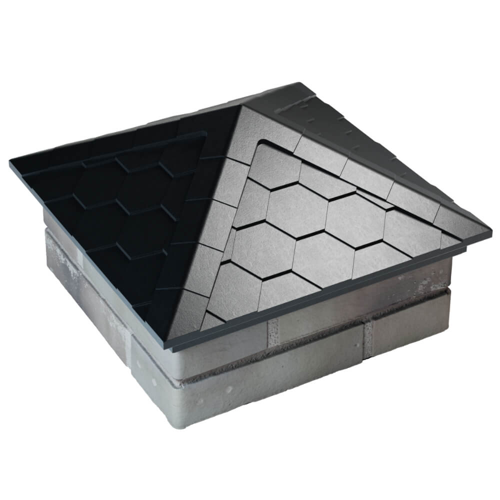 Колпак Zking Эверест Черный на столб 1.5х1.5 кирпича (390х390мм) в Архангельске фото