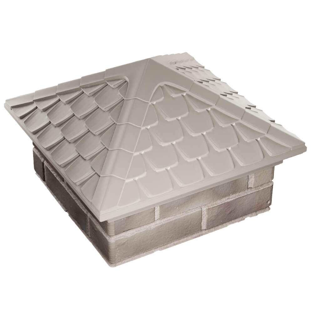 Колпак Zking Эльбрус Бежевый на столб 1.5х1.5 кирпича (385х385мм) в Архангельске фото