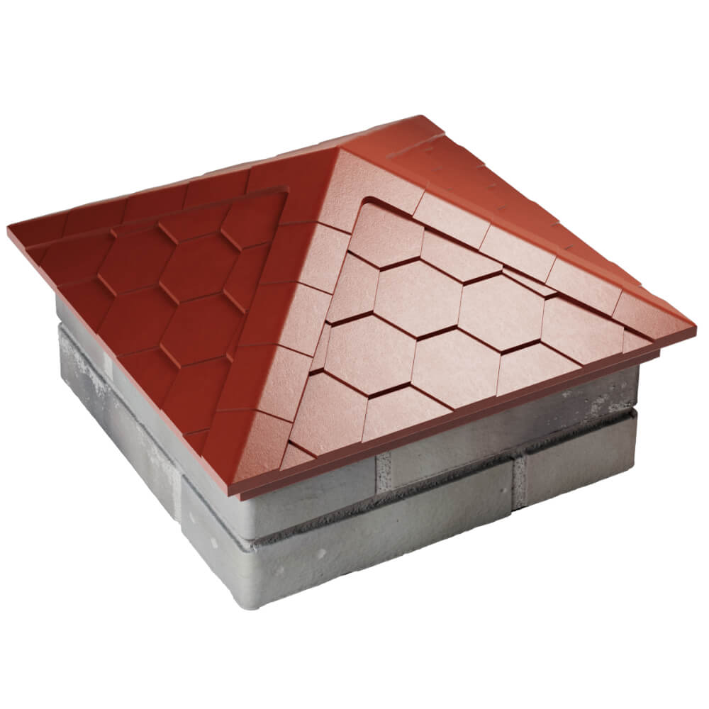 Колпак Zking Эверест Красный на столб 1.5х1.5 кирпича (390х390мм) в Архангельске фото