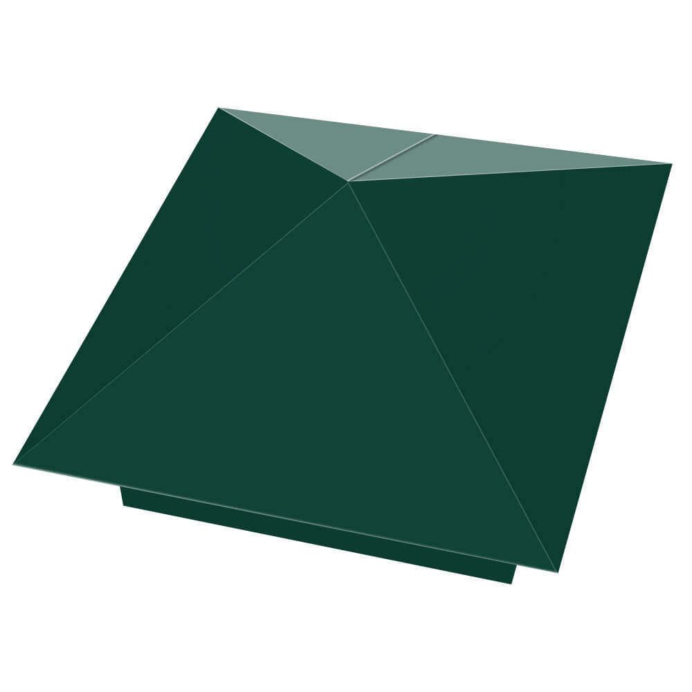 Колпак металлический 390х390мм RAL6005 Зеленый Мох заборный Архангельск фото