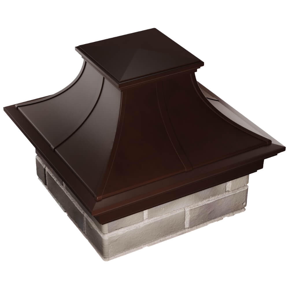 Колпак Zking Монблан Премиум Коричневый на столб 1.5х1.5 кирпича (385х385мм) в Архангельске фото
