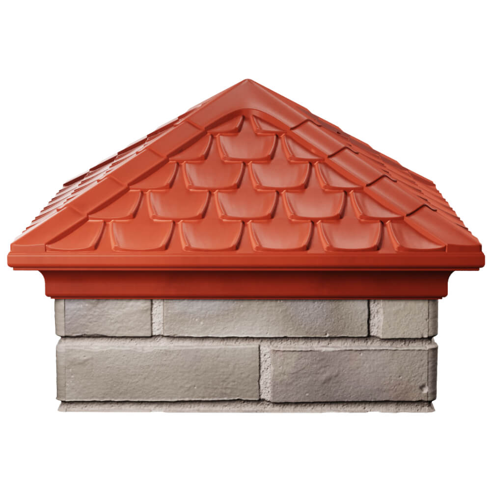 Колпак Zking Эльбрус Красный на столб 1.5х1.5 кирпича (385х385мм) Архангельск фото