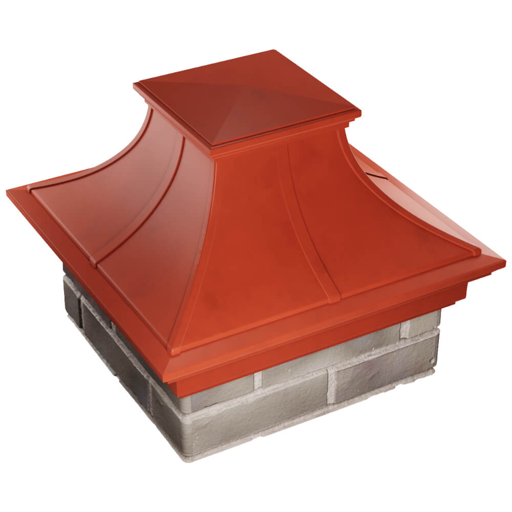 Колпак Zking Монблан Премиум Красный на столб 1.5х1.5 кирпича (385х385мм) в Архангельске фото