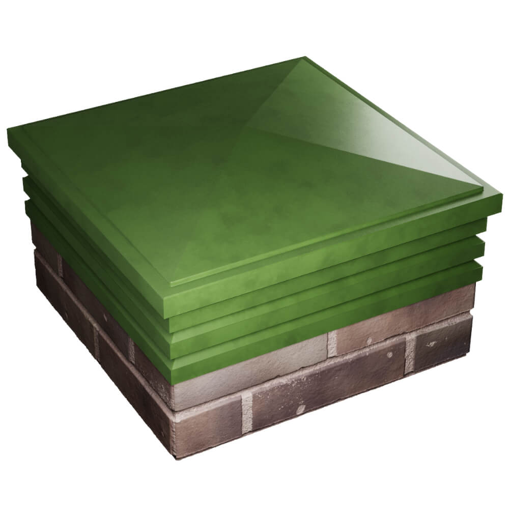 Колпак Zking Бона ХайТек Зеленый на столб 2х2 кирпича (513х513мм) в Архангельске фото