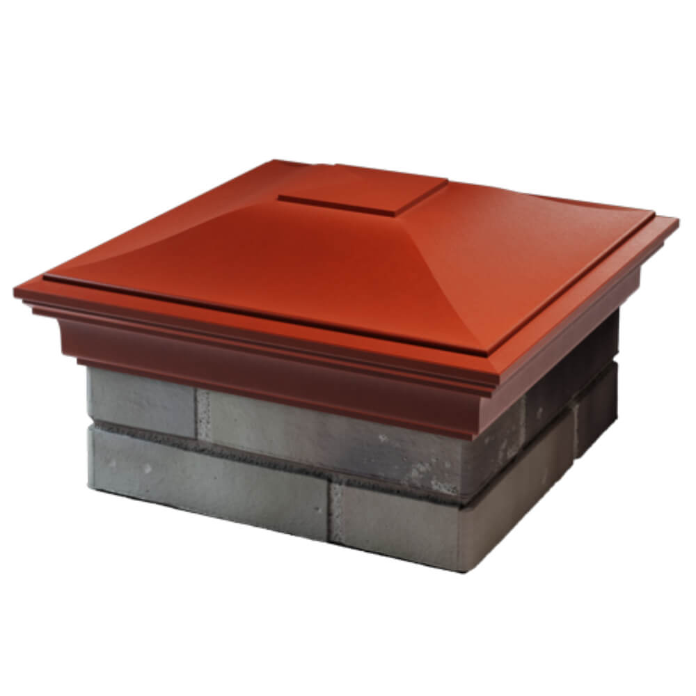 Колпак Zking Монблан Красный на столб 1.5х1.5 кирпича (385х385мм) в Архангельске фото