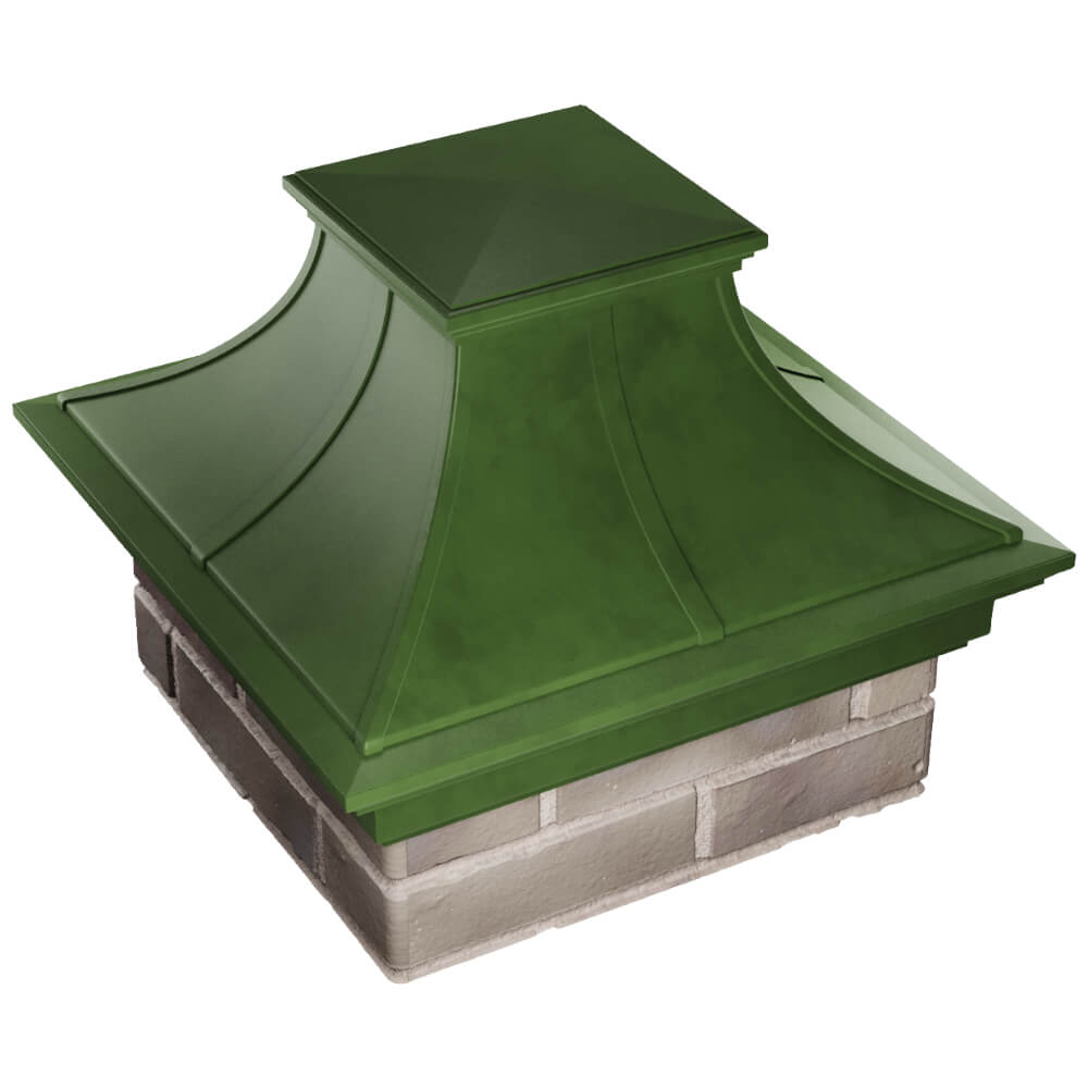 Колпак Zking Монблан Премиум Зеленый на столб 1.5х1.5 кирпича (385х385мм) в Архангельске фото