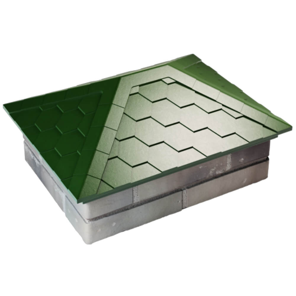 Колпак Zking Эверест Зеленый на столб 2х1.5 кирпича (520х390мм) Архангельск фото