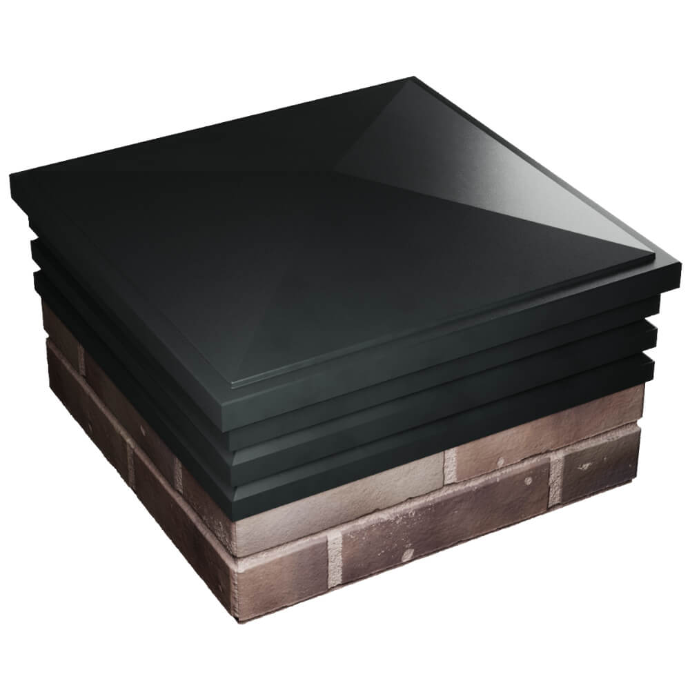 Колпак Zking Бона ХайТек Черный на столб 2х2 кирпича (513х513мм) в Архангельске фото