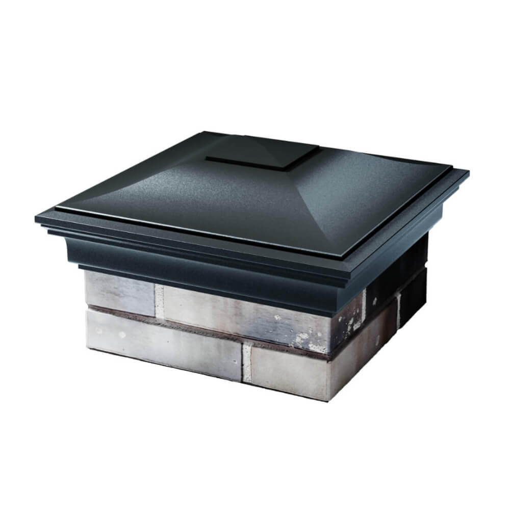 Колпак Zking Монблан Черный на столб 1.5х1.5 еврокирпича 0.7НФ (355х355мм) в Архангельске фото