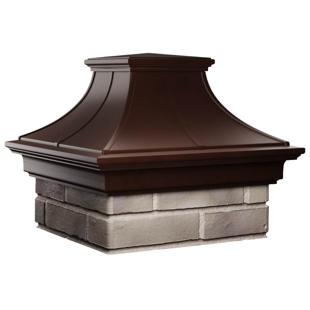Колпак Zking Монблан Премиум Коричневый на столб 1.5х1.5 кирпича (385х385мм) в Архангельске фото