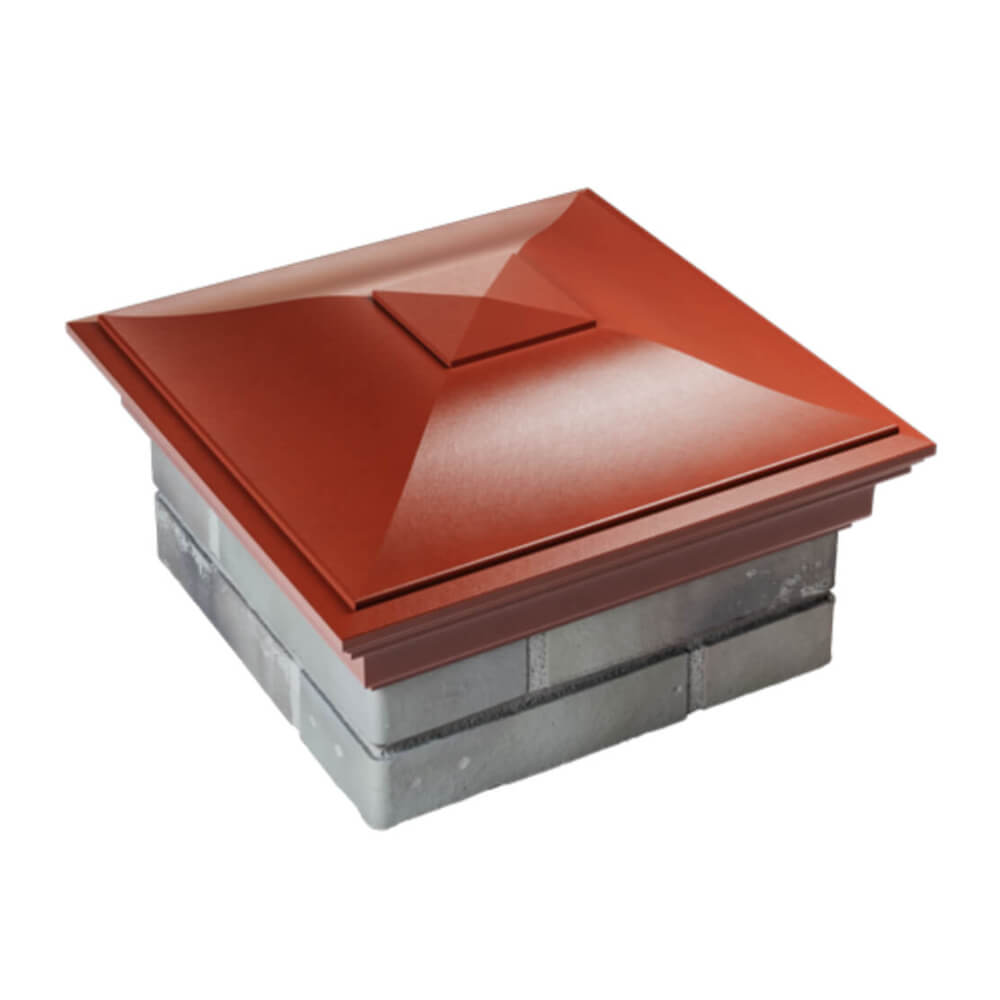 Колпак Zking Монблан Красный на столб 1.5х1.5 еврокирпича 0.7НФ (355х355мм) в Архангельске фото