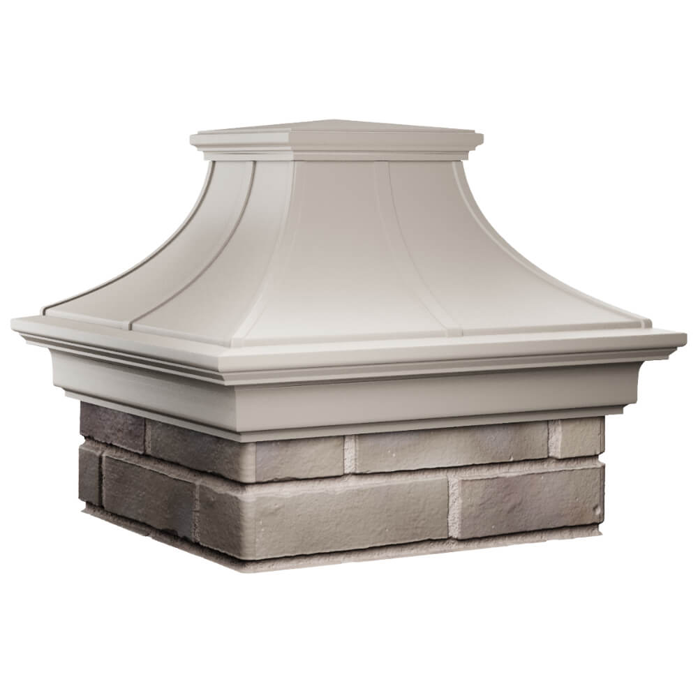 Колпак Zking Монблан Премиум Бежевый на столб 1.5х1.5 кирпича (385х385мм) в Архангельске фото