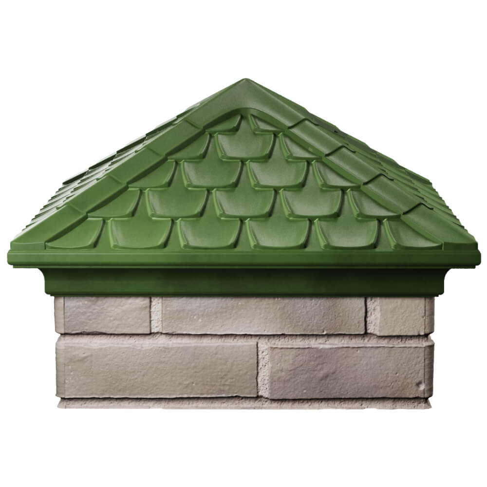 Колпак Zking Эльбрус Зеленый на столб 1.5х1.5 кирпича (385х385мм) Архангельск фото