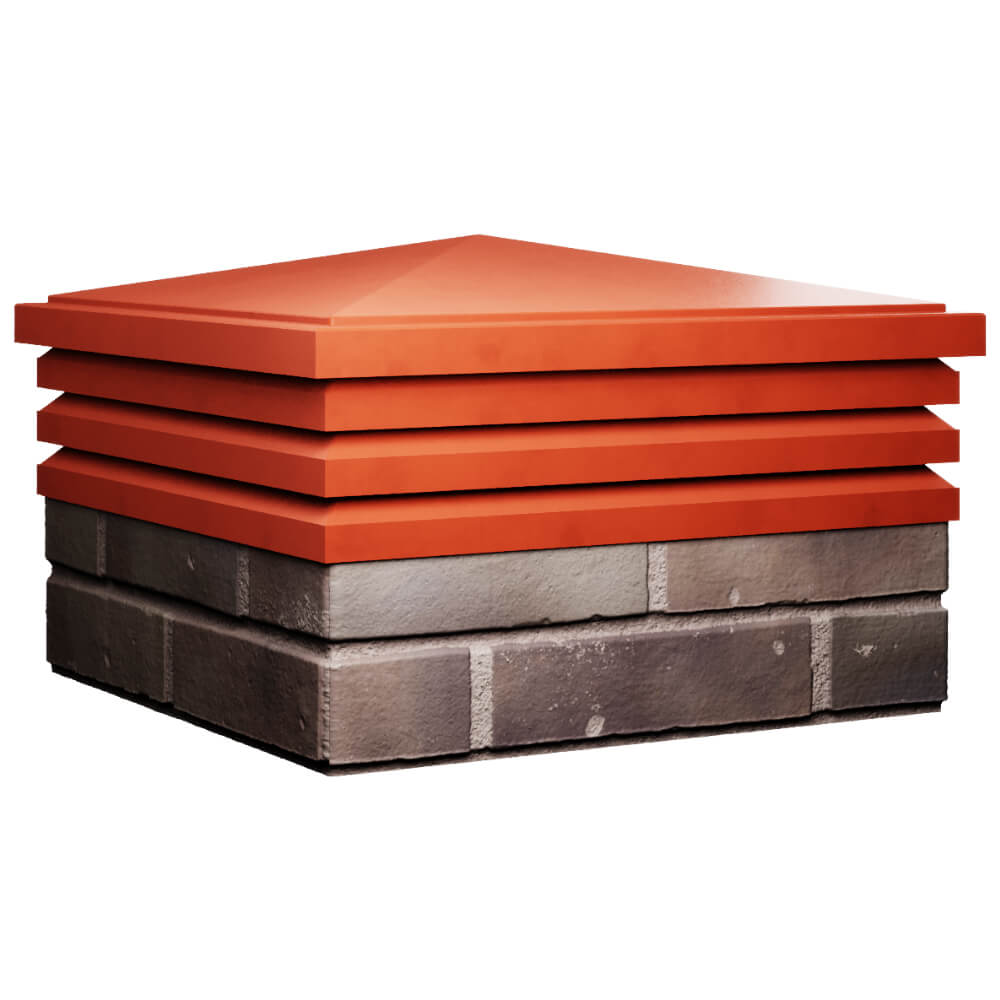 Колпак Zking Бона ХайТек Красный на столб 2х2 кирпича (513х513мм) в Архангельске фото