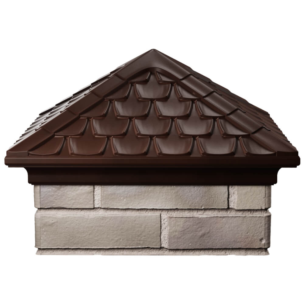 Колпак Zking Эльбрус Коричневый на столб 1.5х1.5 кирпича (385х385мм) Архангельск фото