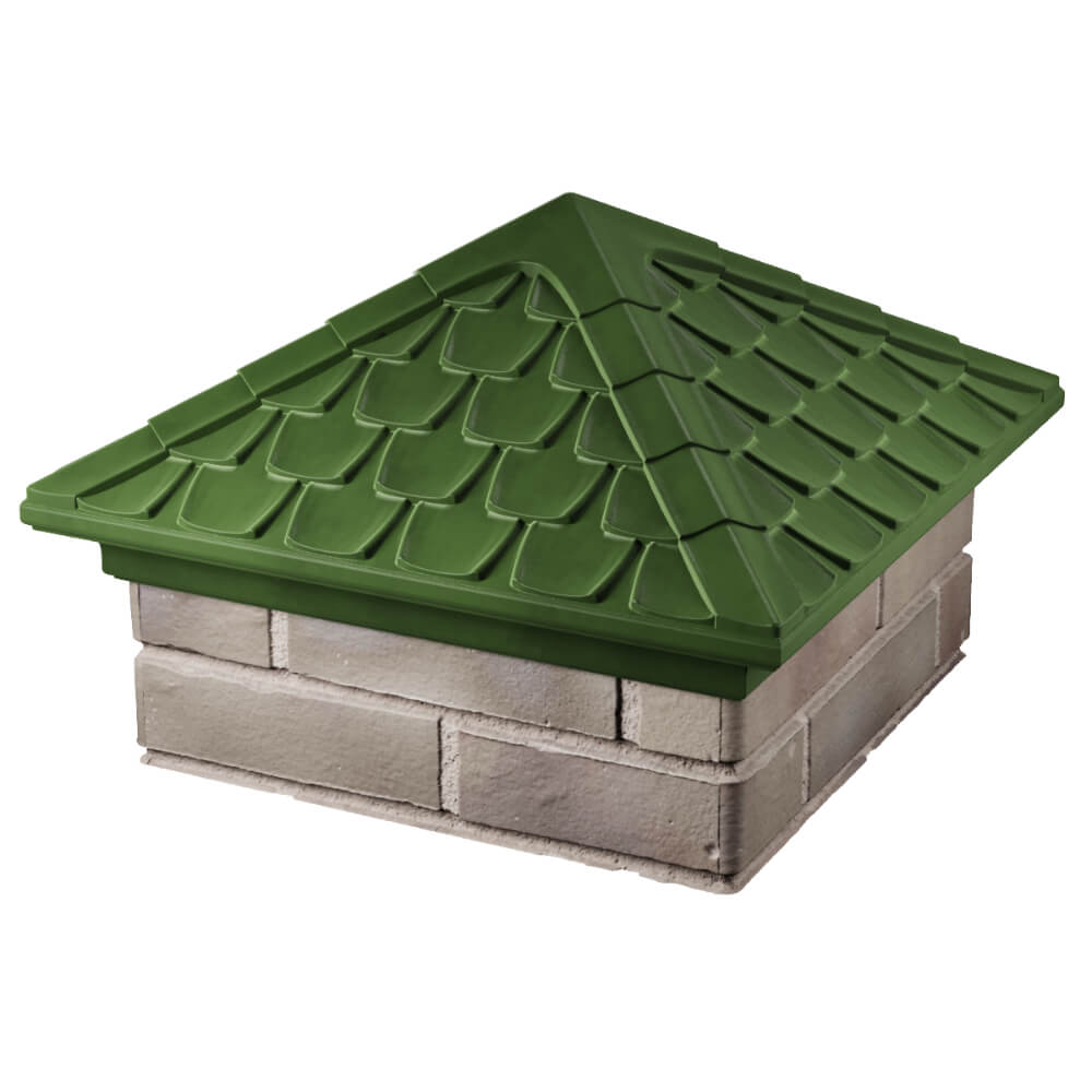 Колпак Zking Эльбрус Зеленый на столб 1.5х1.5 кирпича (385х385мм) в Архангельске фото