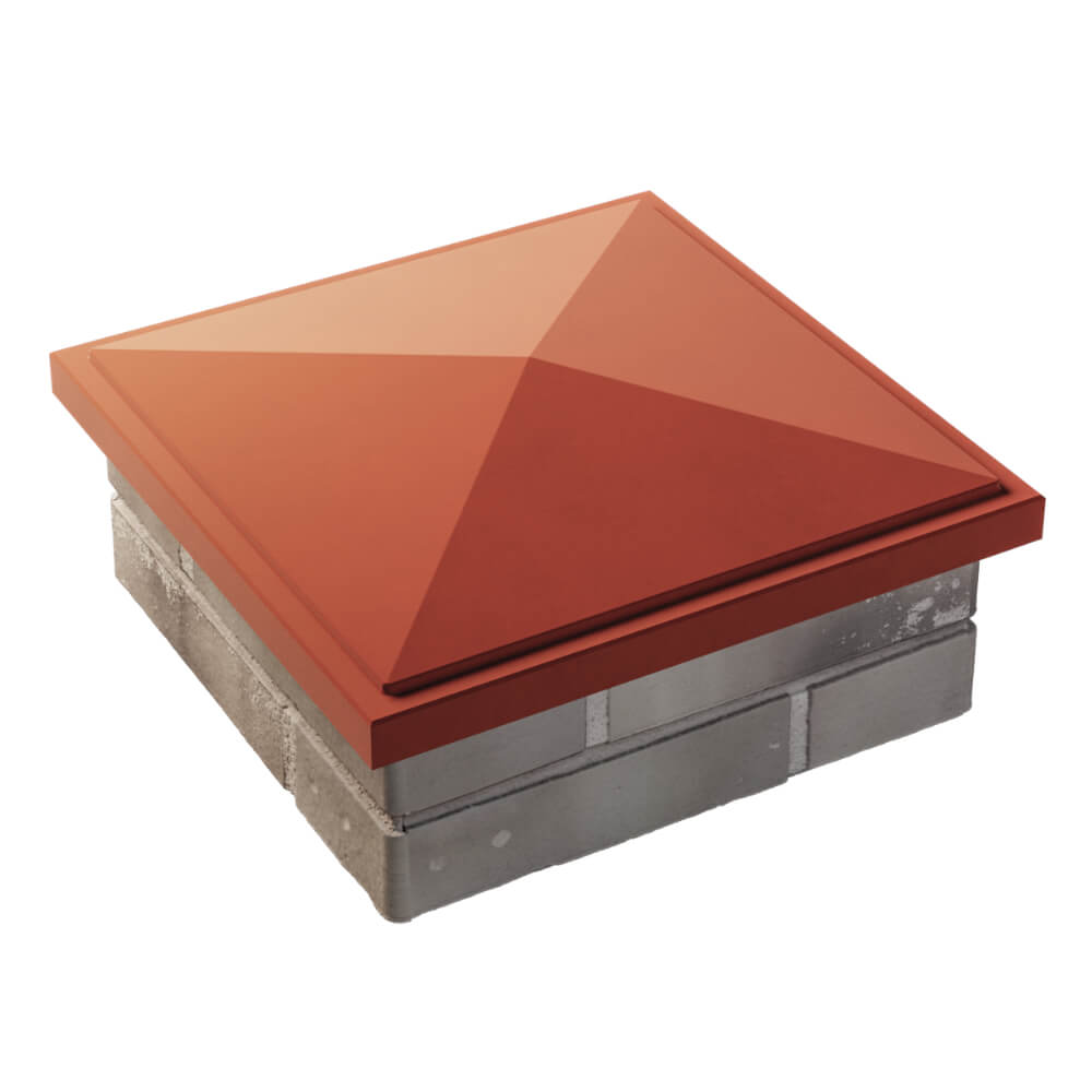 Колпак Zking БонаМоно Красный на столб 1.5х1.5 кирпича (385х385, 400х400мм) в Архангельске фото