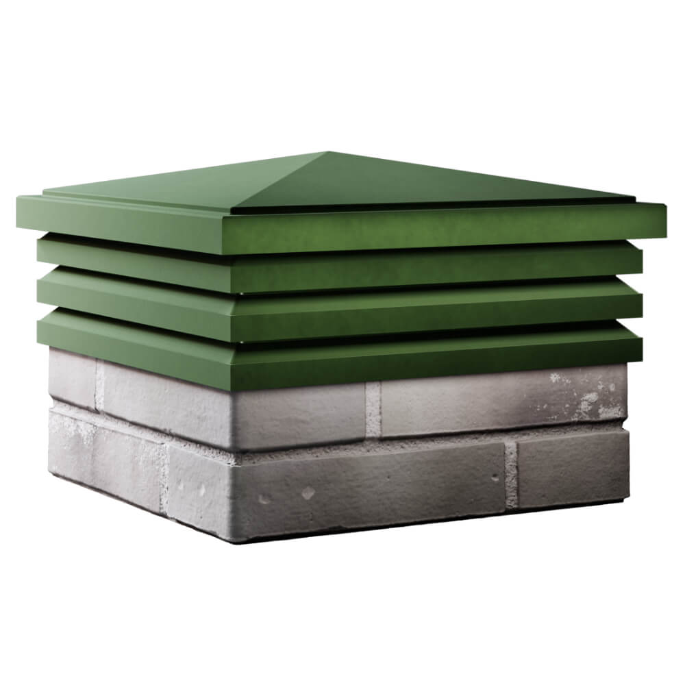 Колпак Zking Бона ХайТек Зеленый на столб 1.5х1.5 кирпича (385х385мм) в Архангельске фото