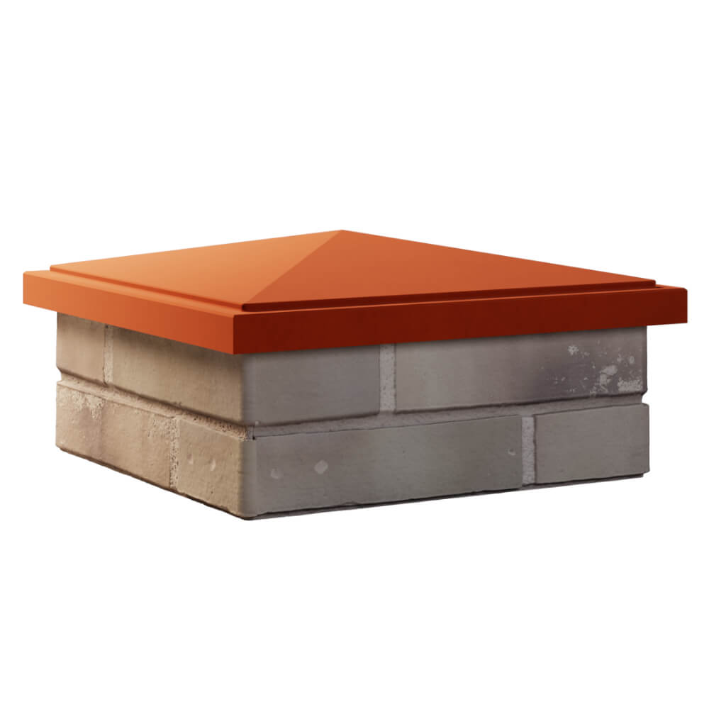 Колпак Zking БонаМоно Красный на столб 1.5х1.5 кирпича (385х385, 400х400мм) в Архангельске фото