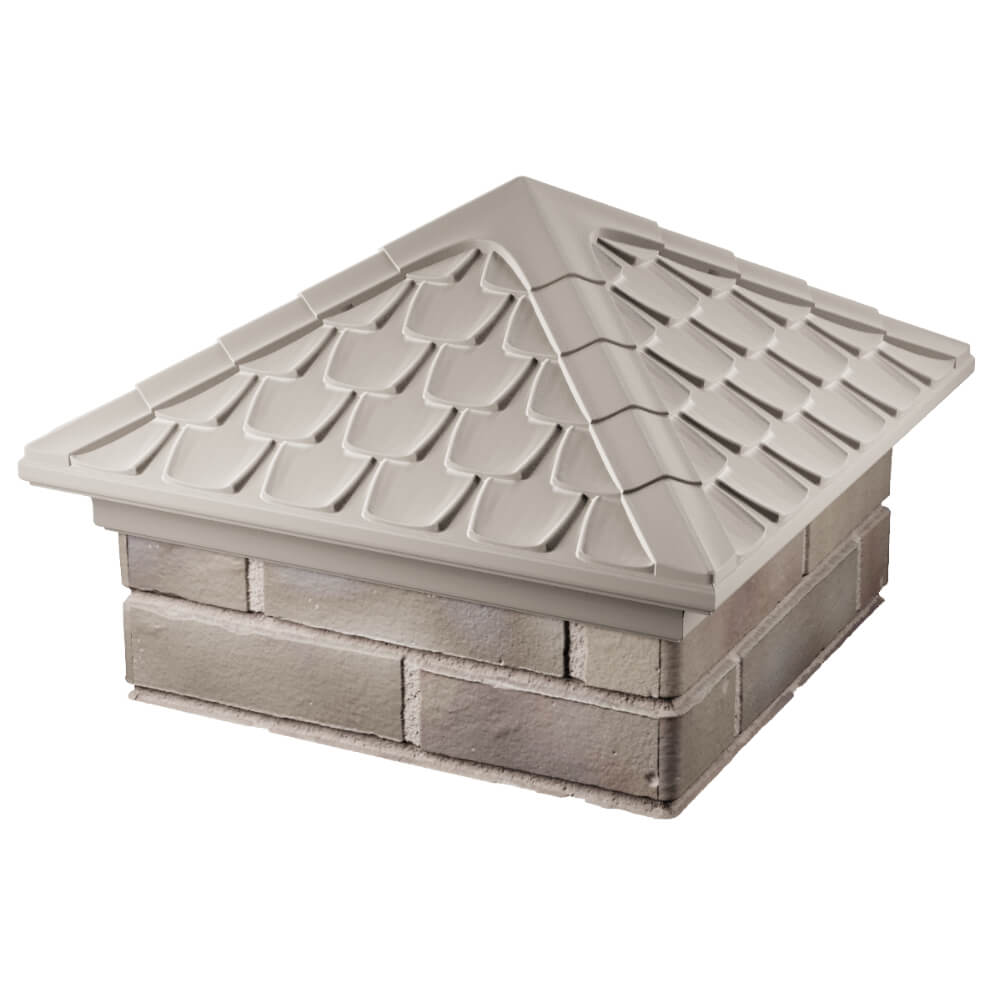 Колпак Zking Эльбрус Бежевый на столб 1.5х1.5 кирпича (385х385мм) в Архангельске фото